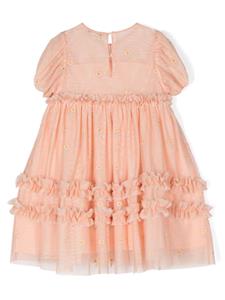 Stella McCartney Kids Jurk met geborduurde bloemen - Oranje