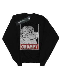 Disney Girls Sneeuwwitje Grumpy Dwarf Poster Sweatshirt 12-13 zwart