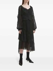 b+ab Asymmetrische tulen midi-rok set - Zwart