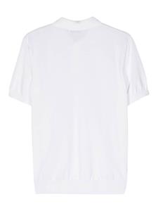 manuelritz Manuel Ritz Fijngebreid poloshirt met geborduurd logo - Wit