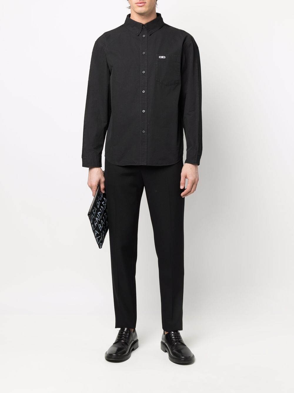 Balenciaga Poloshirt met patchwork - Zwart