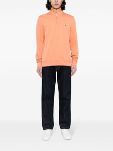 pspaulsmith PS Paul Smith Katoenen sweater met zebrapatch en halve rits - Oranje