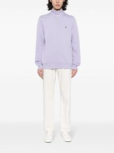 pspaulsmith PS Paul Smith Katoenen sweater met zebrapatch en halve rits - Paars
