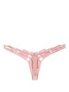 fleurdumal Fleur Du Mal String met geborduurde roos - Roze