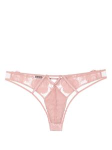 fleurdumal Fleur Du Mal Cheeky slip met geborduurde roos - Roze