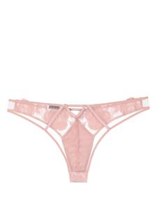 Fleur Du Mal Slip met geborduurde bloemen - Roze