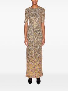rosettagetty Rosetta Getty Midi-jurk verfraaid met pailletten - Beige