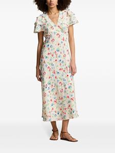 poloralphlauren Polo Ralph Lauren Midi-jurk met bloemenprint - Beige