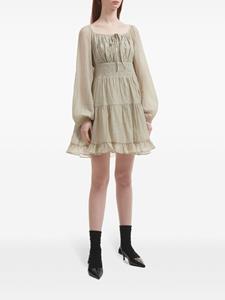 b+ab Mini-jurk met pofmouwen - Beige