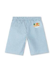Kenzo Kids Katoenen gestreepte shorts met geborduurd logo - Beige