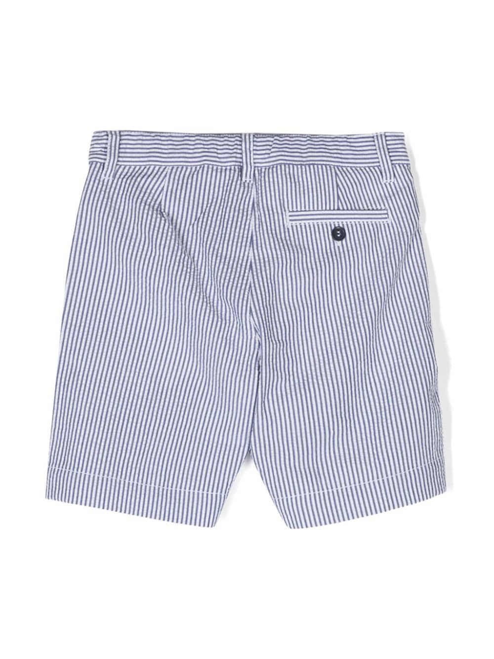 Il Gufo Mid waist seersucker shorts - Blauw