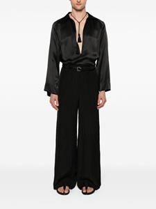 emporioarmani Emporio Armani Plooibroek met wijde pijpen - Zwart