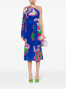 borgodenor Borgo De Nor Aubrey asymmetrische midi-jurk - Blauw
