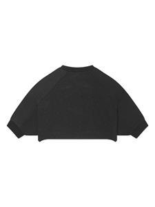 Emporio Armani Kids Cropped sweater met logo jacquard - Blauw