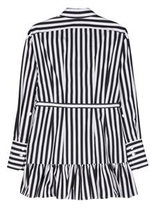 Patou Gestreepte mini-blousejurk - Zwart