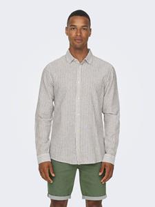 ONLY & SONS Kurzarmhemd "ONSCAIDEN LS STRIPE LINEN SHIRT 660 NOOS"