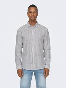 ONLY & SONS Kurzarmhemd "ONSCAIDEN LS STRIPE LINEN SHIRT 660 NOOS"