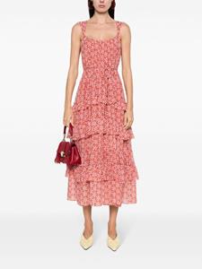 dvfdianevonfurstenberg DVF Diane von Furstenberg Moderna midi-jurk met bloemenprint - Rood