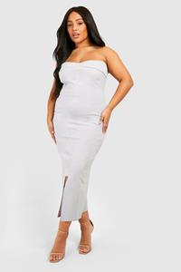 Boohoo Tropische Maxi Jurk, Ice Grey