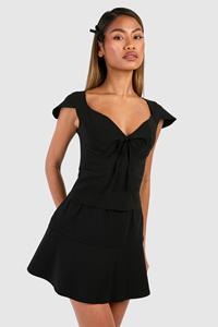 Boohoo Mini Jurk Met Bandjes, Black