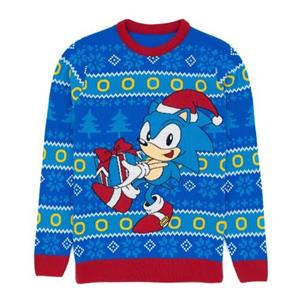 Sonic The Hedgehog kersttrui voor heren L rood/blauw