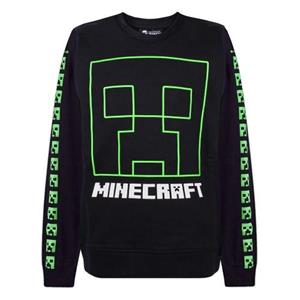 Minecraft Creeper Face Sweatshirt voor jongens 11-12 zwart