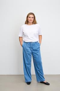 LAURIE Damen vegan Hose Loose Debbie Medium Length Washed Blue Denim