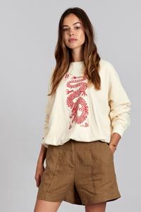 KOMODO Damen vegan Sweatshirt Drache Creme
