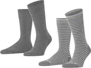 Burlington 2-paar Everyday heren sokken - Stripe - Biologisch katoenen sokken met streep print