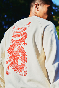 KOMODO Herren vegan Sweatshirt Drache Creme