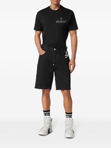 philippplein Philipp Plein Shorts met geborduurde doodskop - Zwart