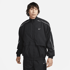 Nike Sportswear Solo Swoosh geweven trainingsjack voor heren - Zwart