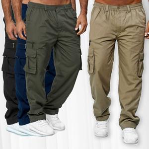 RC BAG Men's Cargo Pants Casual Multi Pockets Military Tactical Pants Male Outwear Loose Straight Slacks Long Trousers Plus Size Pants