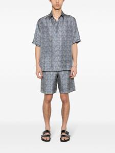 FENDI Zijden shorts met FF-print - Blauw