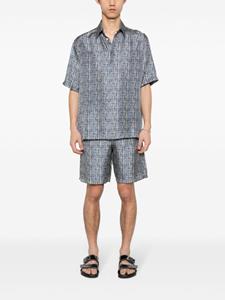 FENDI FF-print silk short - Blauw