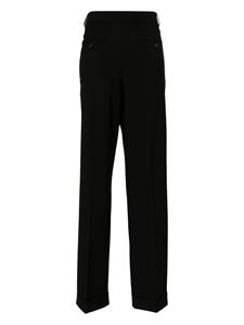 Sportmax Mid waist geplooide pantalon - Zwart