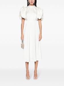 ROTATE Midi-jurk met pofmouwen - Wit