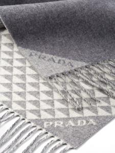 Prada Symbole omkeerbare sjaal van wol-kasjmier - Grijs