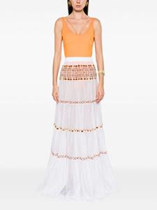 Ermanno Scervino high-waist maxi tiered skirt - Wit