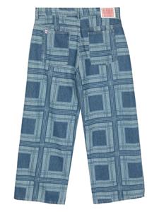 charlesjeffreyloverboy Charles Jeffrey Loverboy Geruite straight jeans - Blauw