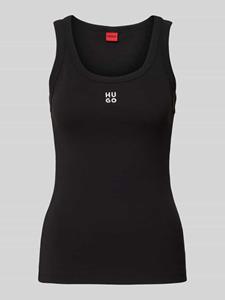 HUGO Tanktop met labelstitching, model 'Datamia'