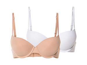 esmara Dames push-up beha's (85C, Beige/wit)