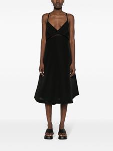 Sacai faille flared midi dress - Zwart