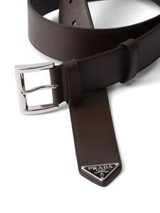 Prada Saffiano leren aktetas met logo - Bruin