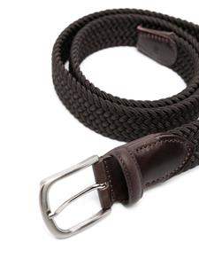 ERALDO leather-trim interwoven belt - Bruin