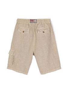 mc2saintbarthkids MC2 Saint Barth Kids Linnen shorts met geborduurd logo - Beige