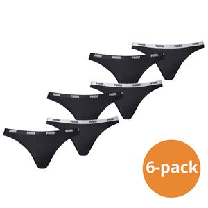 Puma Bikini Slip Dames Zwart 6-Pack