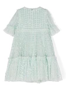 needle&threadkids NEEDLE & THREAD KIDS Jurk verfraaid met pailletten en ruches - Groen
