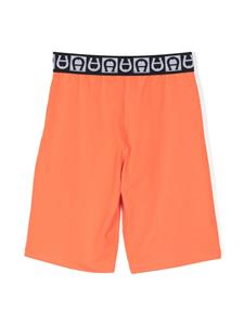 Aigner Kids logo-waistband stretch-cotton Bermuda shorts - Oranje