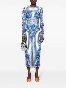 jeanpaulgaultier Jean Paul Gaultier Flower Body Morphing midi-jurk - Wit